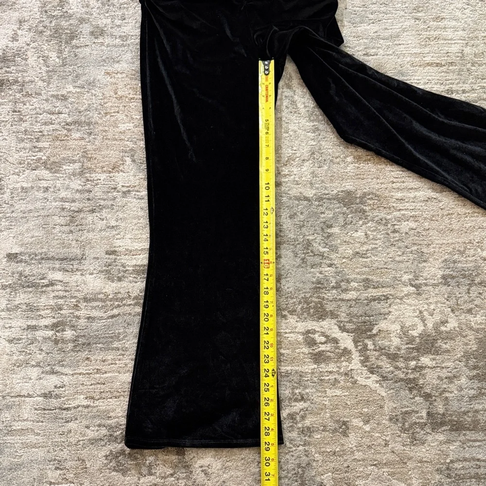 Michael Costello X Revolve Velvet Black Elegant Bell Bottom Ruched‎ Flare Pants